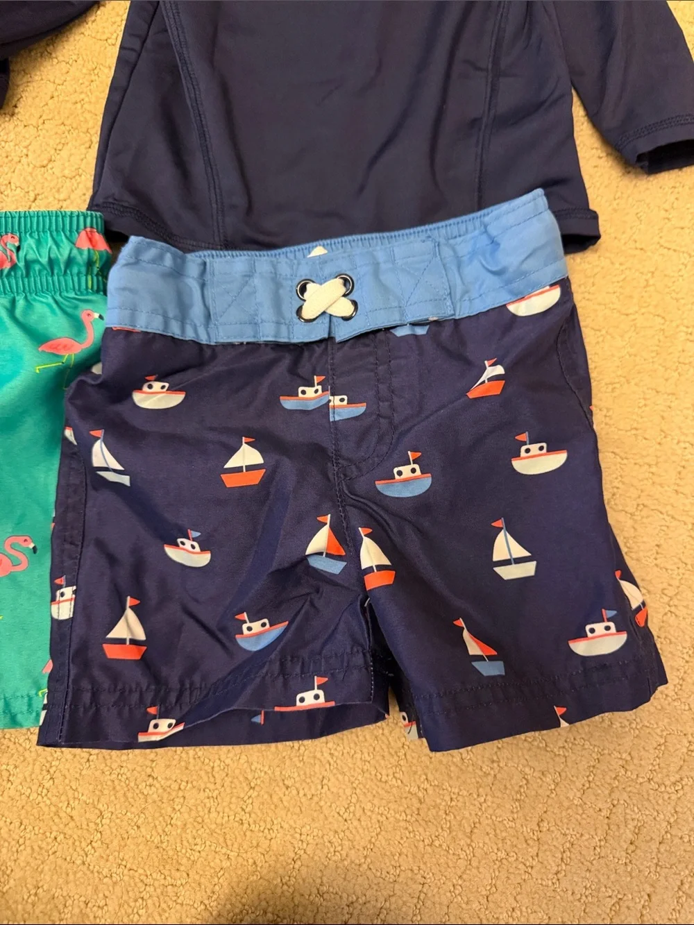 Boys Swim Set with Rash Guard and 3 Swim Shorts size 12 months Cat & Jack